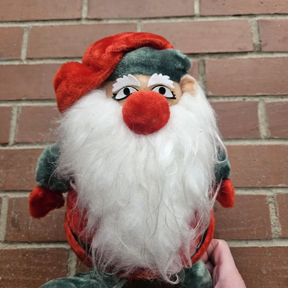 Kamar Japan Christmas Santa Claus Gnome Door Greeter Plush 1970s Vintage
